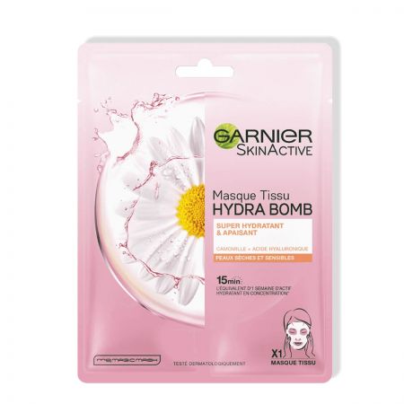 garnier SkinActive Masque Tissu Hydra Bomb Camomille Peaux Sèches Sensibles garp07-mts