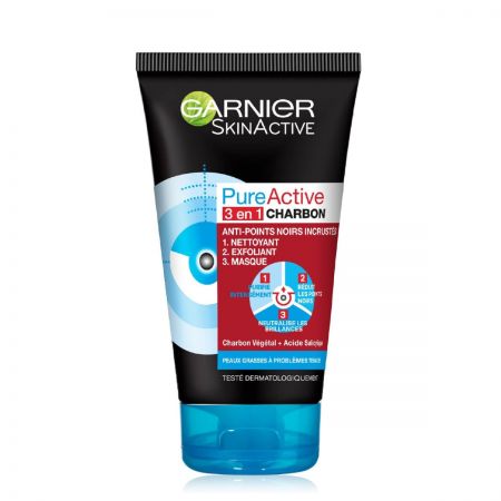 garnier SkinActive Pure Active Intensive 3-in-1 Charbon Gel Nettoyant garp08-gni150