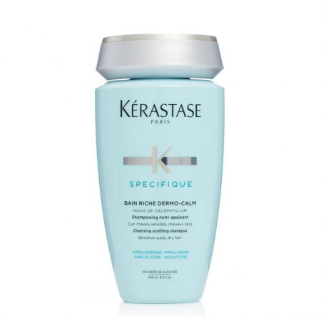 kerastase Spécifique Bain Riche Dermo-Calm Shampooing nutri-apaisant pour cuir chevelu sensible, cheveux secs -ker565-sna250