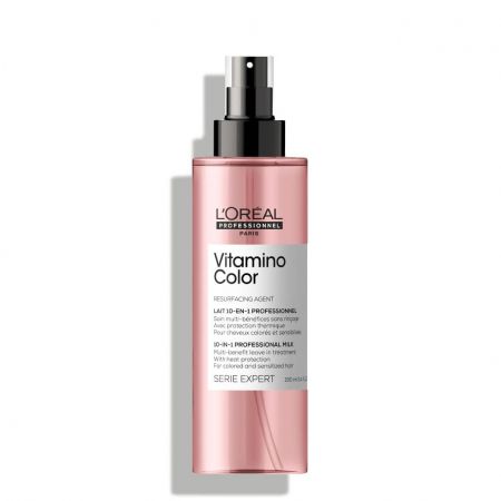 l'oreal professionnel Serie Expert Vitamino Color
Lait 10-en-1 professionnel multi-bénéfices sans rinçage pour cheveux colorés et sensibilisés