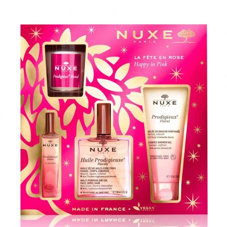 Coffret huile prodigieuse 100ml + gelée de douche 100ml + le parfum 15ml + bougie 70g