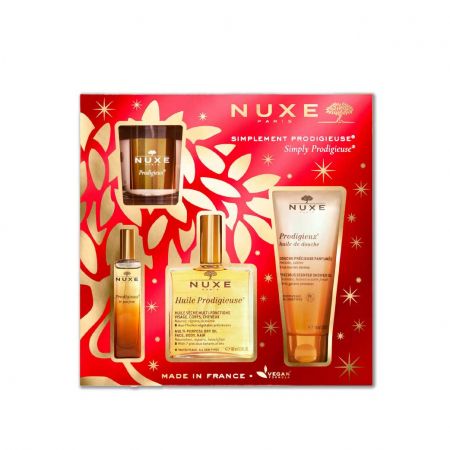 Coffret huile prodigieuse multi-fonctions 100ml + huile de douche 100ml + le parfum 15ml + bougie prodigieuse 70g