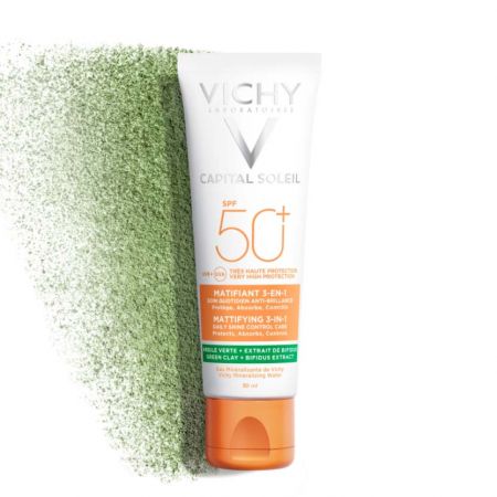 vichy capital soleil matifiant 3 en 1 anti-brillance très haute protection SPF50+ vhy46c-ecs050