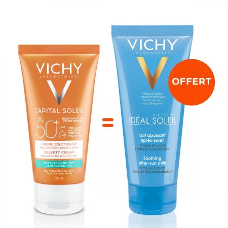 Crème onctueuse pour peau normale à sèche SPF50+ - 50ml + Lait après-soleil 100ml offert